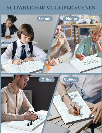11x17 Large Graph Paper Pad, Top Glue Binding Grid Paper, 50 Sheets 1/4 Inch Graph Papers, 4x4 Quad Ruled Graphing Papers 11x17, Blueprint Quadrille for Drawings, Drafting