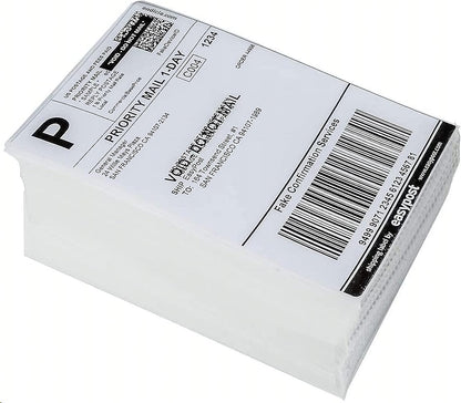 9527 Product Fanfold 4 x 6 Direct Thermal Labels White Perforated Shipping Labels, 500pcs per Stack,1 Stack