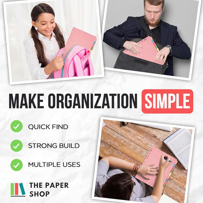 10 Tab Dividers for 3 Ring Binder – 10 Dividers Set with Tabs, Perfect for Organizing Documents, Binder Tab Dividers for Easy Filing