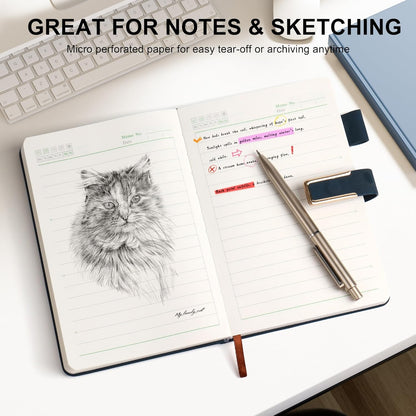 Hardcover Lined Notebook Journal for Women & Men,256 Pages 5.7 x 8.3 inches,A5 Ruled Notebooks Magnetic Closure Leather Journal,Daily for Work,Meeting,Travel,Writing,School and Note Taking (Gray)