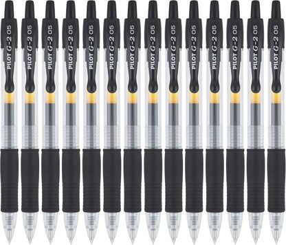 Pilot G2 Premium Gel Roller Pens, Extra Fine Point 0.5 mm, Gel Pens Black, Pack of 14 - Ideal for School, Journaling & Office Writing