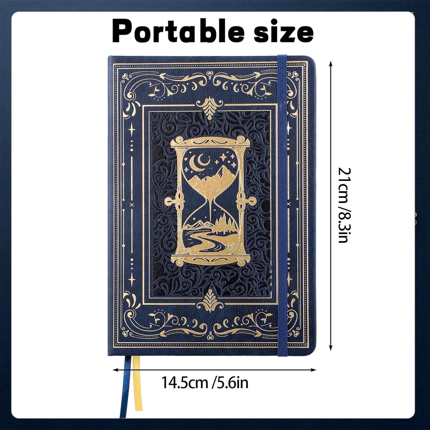 Thboxes 80 Sheets Lined Journal Notebook, 5.7" X 8.3" Writing & Journaling Hardcover Executive Notebooks for Student Worker Women Men Notepads Journals for Writing Travel & Organization, Black Gold