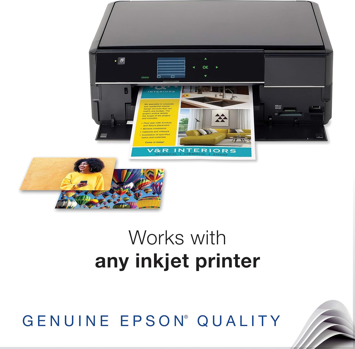 Epson Premium Presentation Paper MATTE (8.5x11 Inches, Double-sided, 50 Sheets) (S041568),Bright White