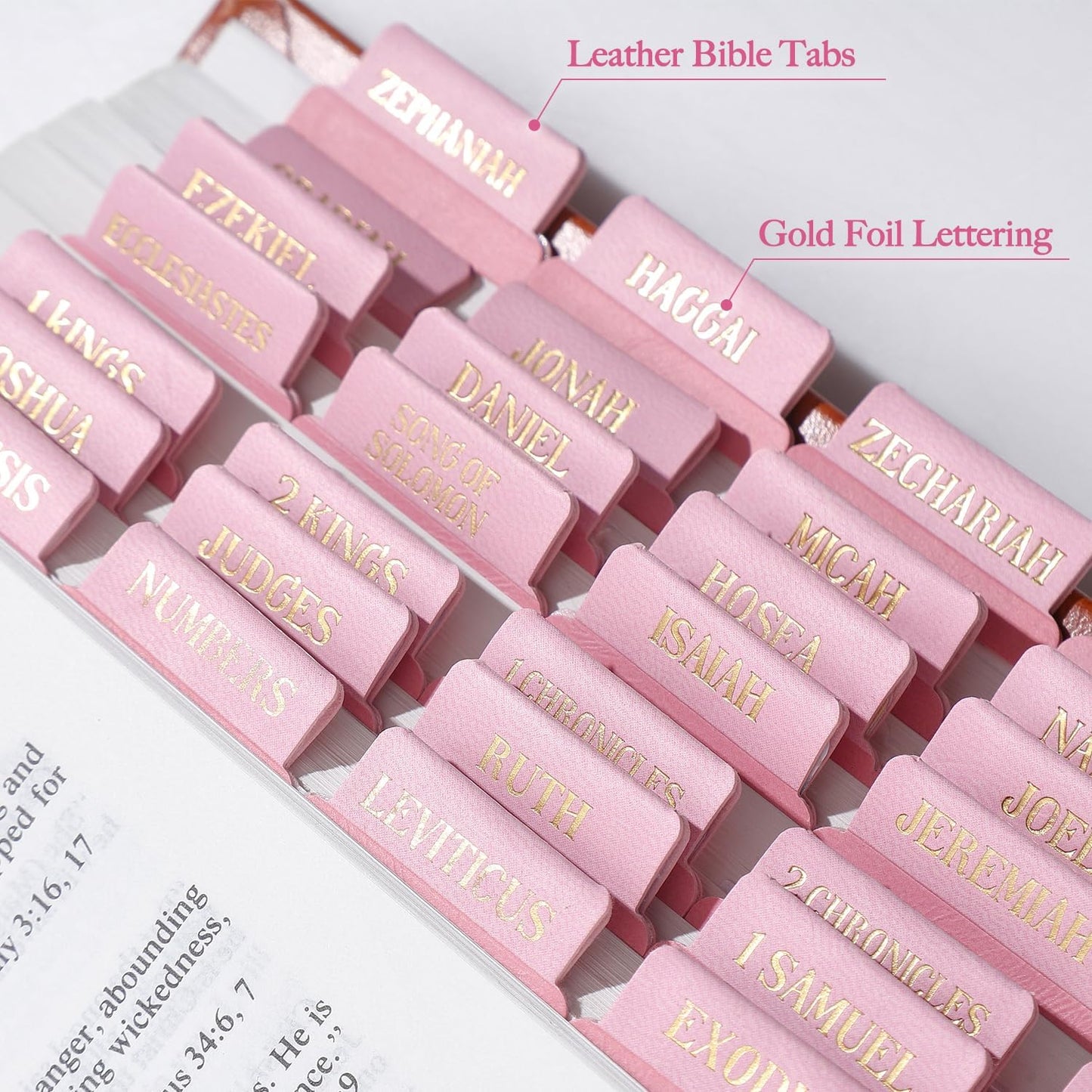 Laminated Bible Tabs, Gold Foil Embossed Lettering Bible Chapter Index Tabs for Women Men, Reposition Large Print Sticky Labels, Easy to Read and Apply, 105Chapters Labels for Easy Navigation (Black)