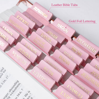 Laminated Bible Tabs, Gold Foil Embossed Lettering Bible Chapter Index Tabs for Women Men, Reposition Large Print Sticky Labels, Easy to Read and Apply, 105Chapters Labels for Easy Navigation (Black)