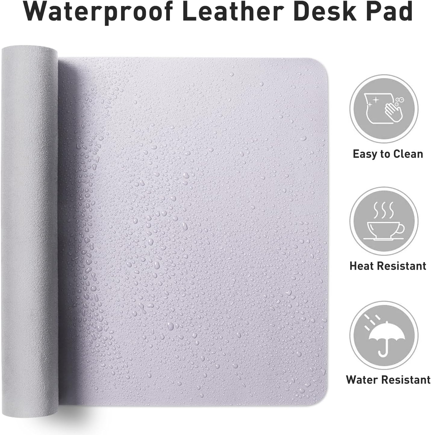 Aothia Leather Office Desk Pad Protector, Non-Slip PU Leather Desk Blotter, Waterproof Laptop Writing Mouse Pad for Office and Home, Black, 31.5" x 15.7" - Colors B