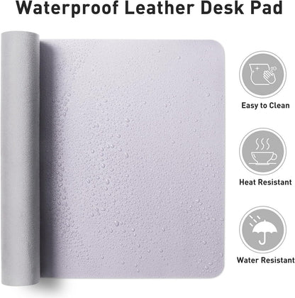 Aothia Leather Desk Pad Protector, Mouse Pad, Office Desk Mat, Non-Slip PU Leather Desk Blotter, Laptop Desk Pad, Waterproof Desk Writing Pad for Office and Home (Black,36" x 17") - Colors B