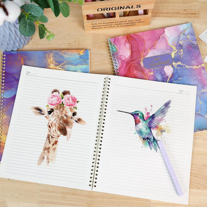LABUK 3 Pack Spiral Notebook Journal for Women College Ruled Notebook 120 Pages A4 Aesthetic Journaling Notebooks for Work School Office Home, 8.5 x 11 Inches Notebooks for Valentine Gifts
