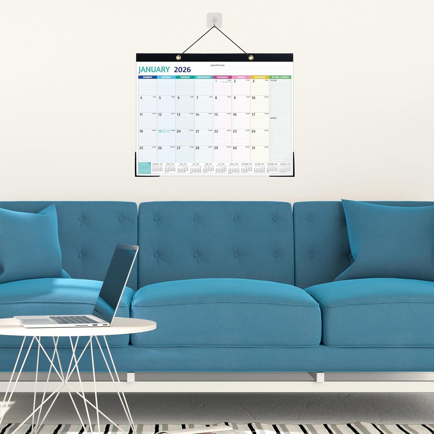 2026-2027 Desk Calendar – Run Now to MAR. 2027, 18 Monthly Desk Calendar 2026-2027 Large, 17'' x 12'', Best Desk/Wall Calendar 2026 with To-do Lists, Desk Pad, Ruled Blocks, Corner Protectors