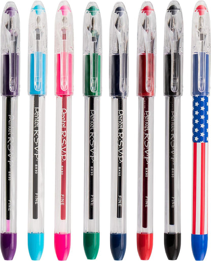 Pentel RSVP Ballpoint Pen, Fine Line, (0.7mm), Black Ink (BK90-A) (Pack of 1, 12 Count Total)