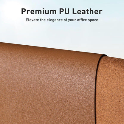 Aothia Non-Slip Waterproof PU Leather Desk Pad Protector for Mouse, Writing Desk, Office, Home, Laptop Blotter, 23.6" x 13.7", Black - Colors A