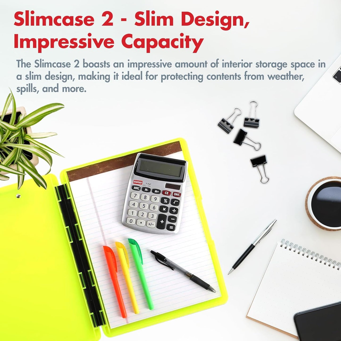 Dexas Slimcase 2 Plastic Clipboard with Storage and Side Opening, Black, Office Supplies Clipboards to Organize, Carry and Store, A4 Holder, Style and Functionality Nursing Clipboards