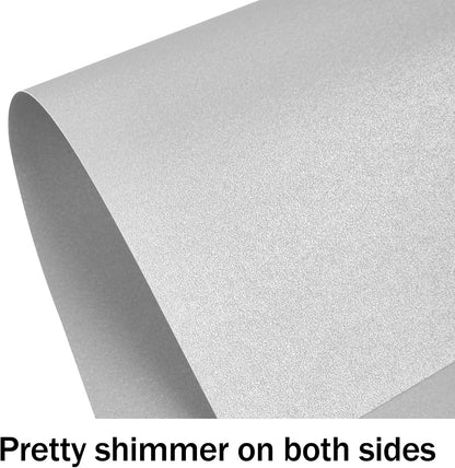 24 Sheets Pink Shimmer Cardstock 8.5 x 11 Iridescent Paper, Goefun 80lb Card Stock Printer Paper for Invitations, Valentines Day, Crafts, DIY Cards