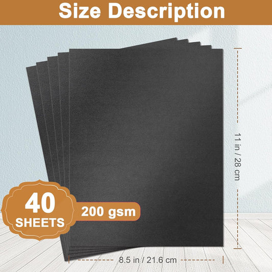 Silunkia 40 Sheets Gold Shimmer Cardstock 8.5 x 11 Certificate Paper, 75lb Craft Paper Card Stock for Cards Making, Birthday Decorations, Wedding Invitations, Greeting Cards