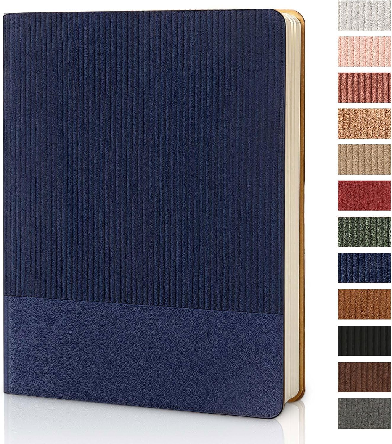 Lined Journal Notebook for Work College Ruled Note Book 5.79"x8.27"A5 PU Leather Daily Journaling 216 Pages for Women Men Writing Home School Supplies Business (Dark Green)