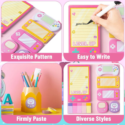 B1ykin Cute Sticky Notes Set - Stay Alive Skeleton Shaped Self-Stick Notes Pad, 550 Sheets Writing Memo Pages Sticky Notepad for Teacher Appreciation Gifts, School Office Supplies (Funny Skeleton) - Colors A