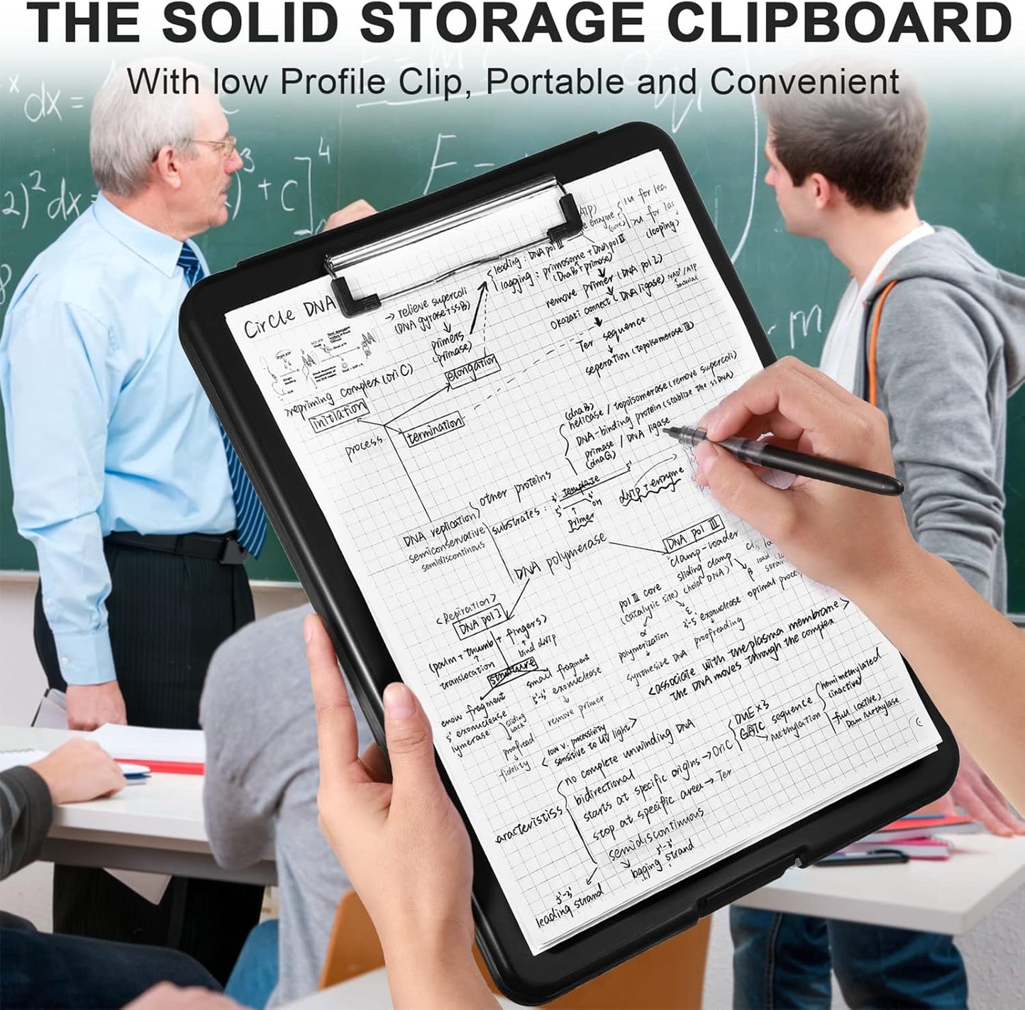 Geyee 16 Pcs Clipboard with Storage Plastic Foldable Nursing Clipboard Storage with Pen Holder 9. 5 x 13. 4 Inch Foldable Clip Board with Low Profile Clip for Student Teacher Nurse Office Supplies