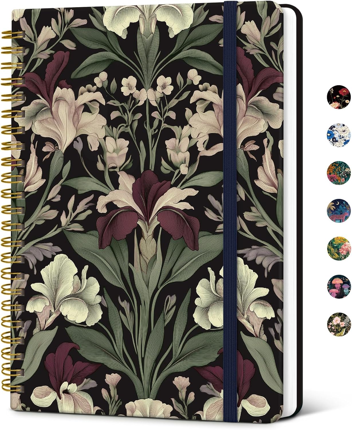 Taja Spiral Journal Notebook for Women, Pretty Hardcover Lined Notebook for Work & Note Taking, Aesthetic Cute Journal for Writing, 140 Pages, 5.8"x8.3", Floral