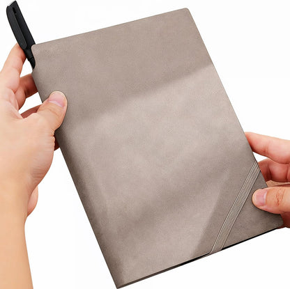 Faux Leather Notebook Journal - 200 Pages Lined Vegan Leather Journal for Writing, A5 Soft-Cover Journaling Notebook Gift Set with Pen for Travel, Office, Daily Writing
