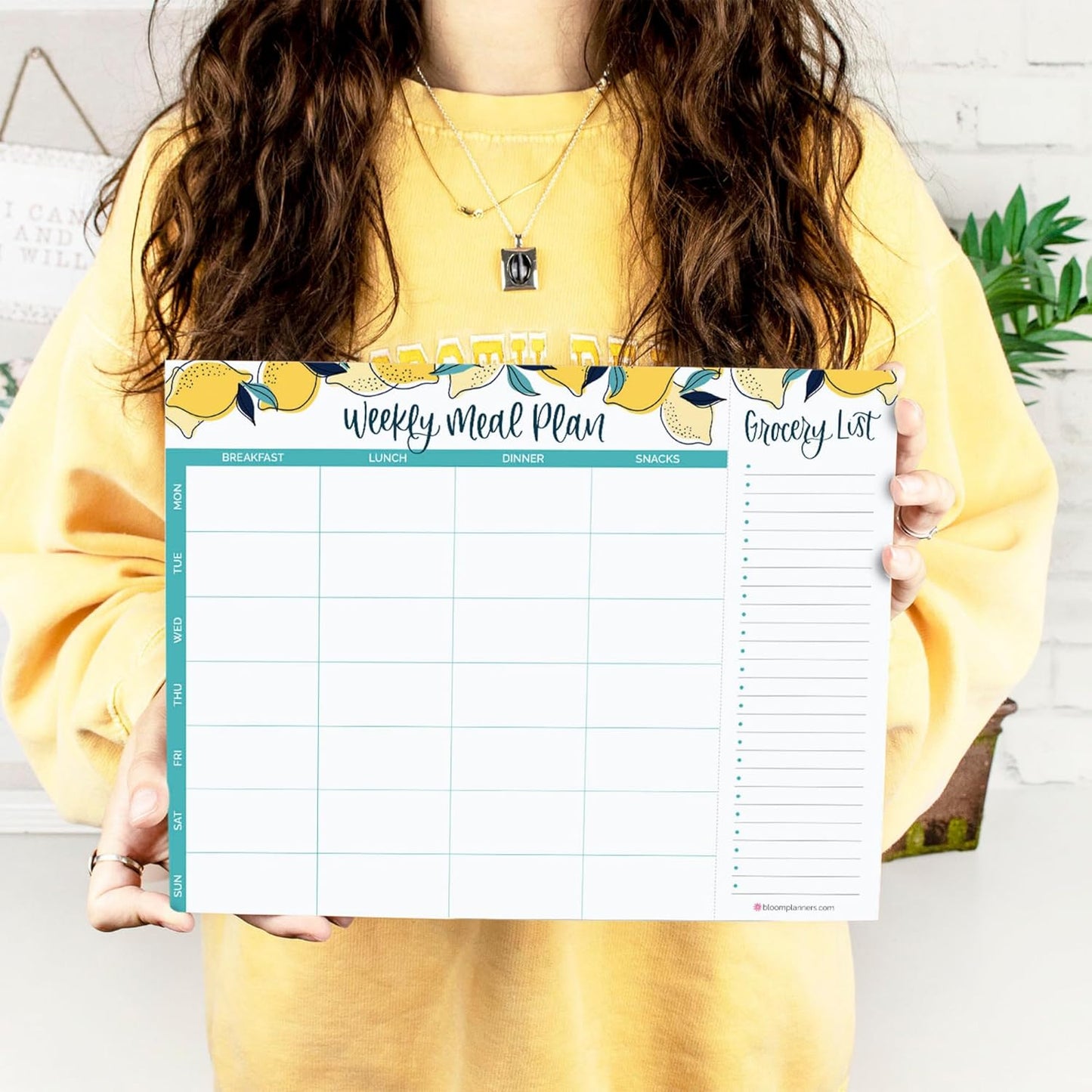 bloom daily planners Horizontal Weekly Tear-Off To Do List Planning Pad - Undated Notepad Organizer & Healthy Habit Tracker - 8.5” x 11” - Floral
