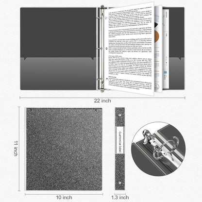 EYROZILL 3 Ring Binders 1 Inch Round Rings Binder Gold Binder Holds 8.5" x 11" Letter Size 300 Sheets, Waterproof, Gold