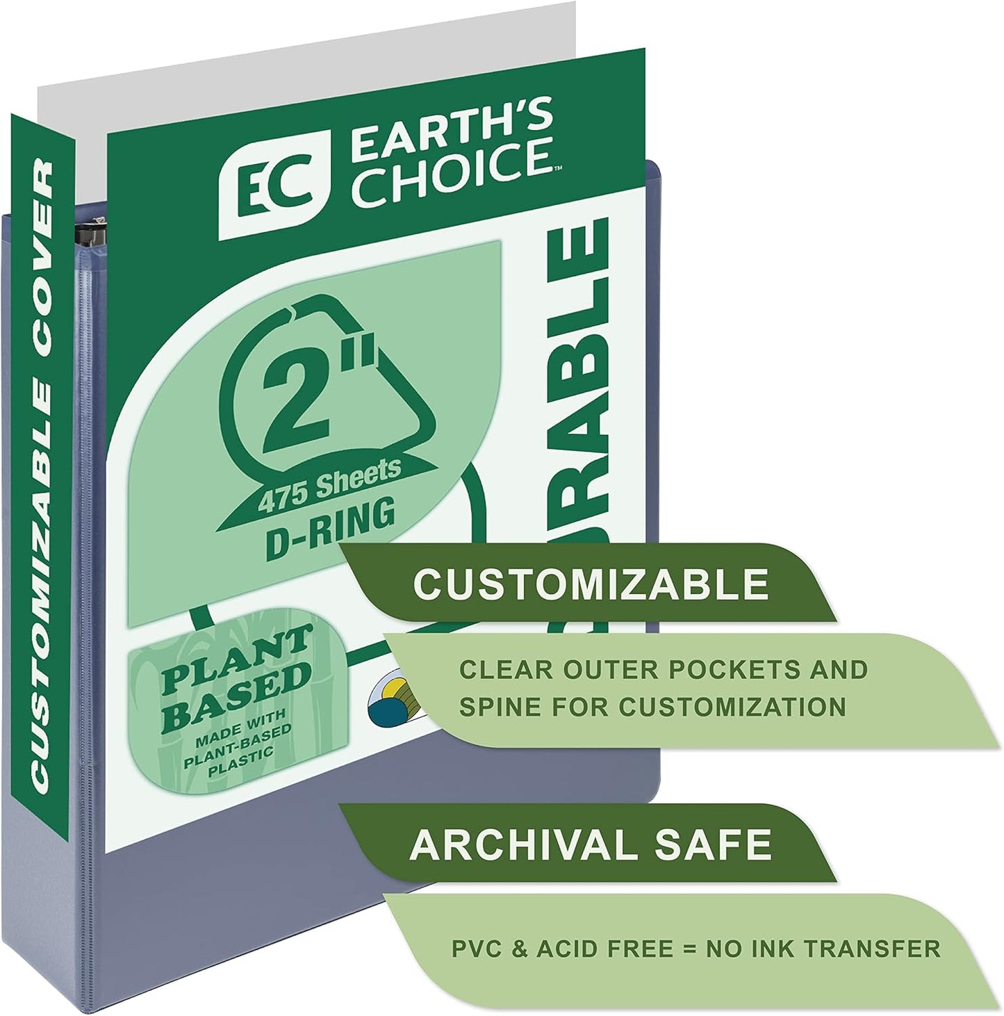 Samsill Plant-Based 3 Inch Durable D-Ring, View Binder, Eco-Friendly, USDA Certified Biobased, 4 Count, Pack of 1, Boho Assortment