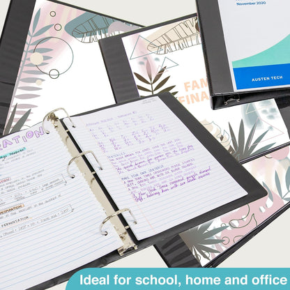 BAZIC Products 3 Ring Binder 3" View Binders Slant D Ring Organizer - White, Hold 600 Sheets Paper, for School Office Home, 2-Count