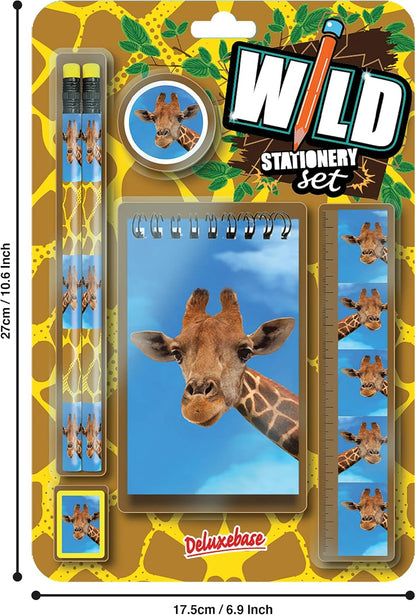 Deluxebase Wild Stationery Set - Dolphin from Animal Stationery Sets with 2 Pencils, Eraser, Pencil Sharpener, Ruler & Cute Notebook. Ideal Office Supplies, Desk Accessories & College Essentials.