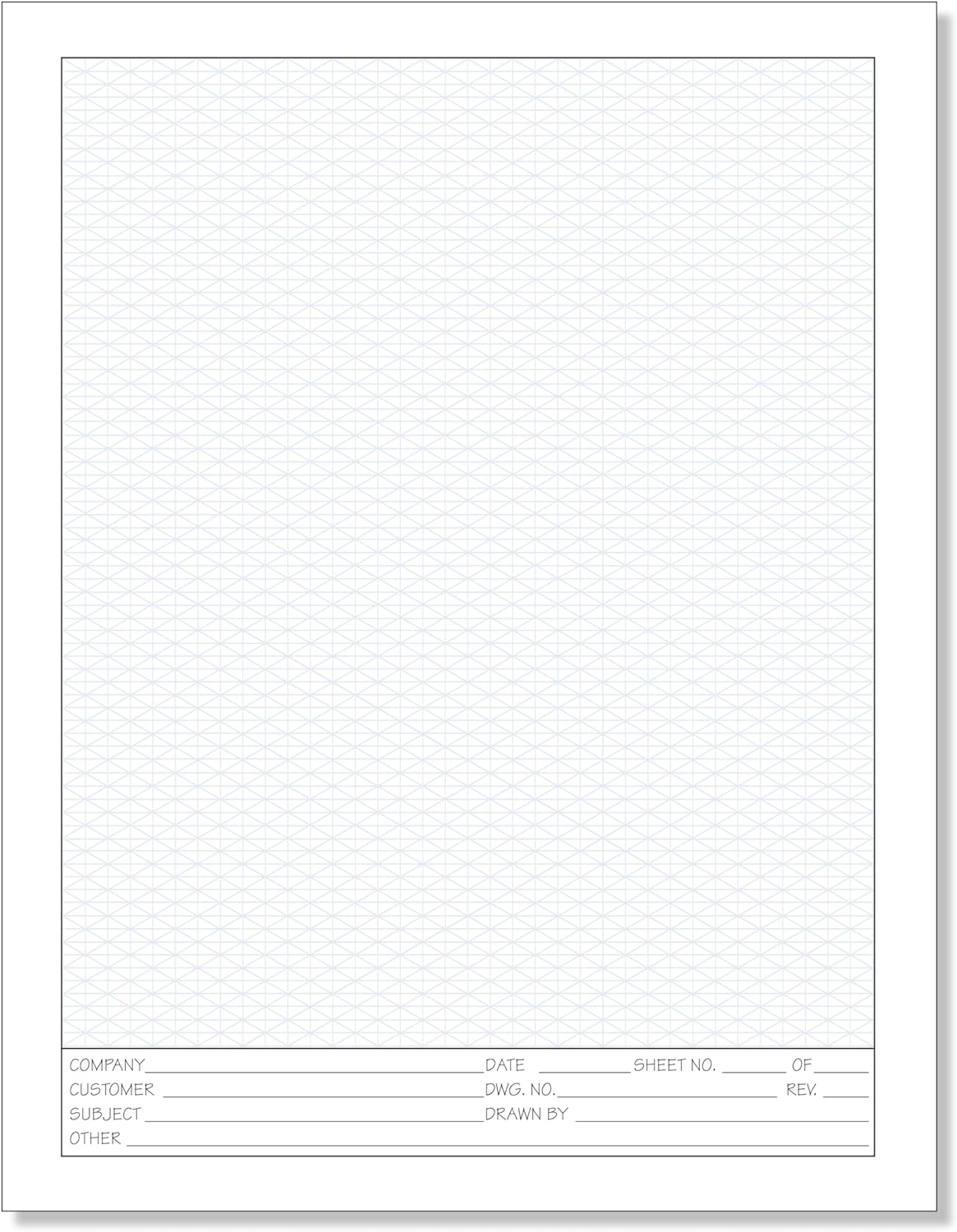 Printlink 11"x 8 1/2" Engineering Graph Paper Pads (2-Pack) – 1/4" Blue Grid Drafting Sheets with Title Block – 50 Sheets Per Pad for Blueprints, Technical Drawing & Design