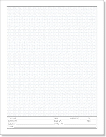 Printlink 11"x 8 1/2" Engineering Graph Paper Pads (2-Pack) – 1/4" Blue Grid Drafting Sheets with Title Block – 50 Sheets Per Pad for Blueprints, Technical Drawing & Design
