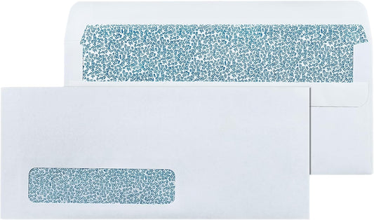 #10 Left Window Envelopes Self Seal - 20/pack - 4 1/8 x 9 1/2 inch - Business Envelopes with Flip & Seal Closure, Security Tinted for Invoices & Statements - White Letter Size