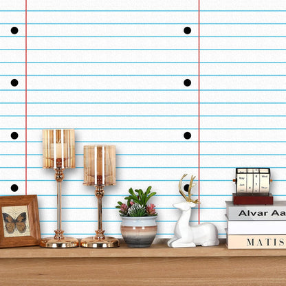 Drydiet Composition Notebook Bulletin Board Roll 1. 4 x 10 Ft/ 17 x 120 Inches, Peel and Stick Composition Classroom Decor, Back to School Black and White Bulletin Board Paper Background Waterproof