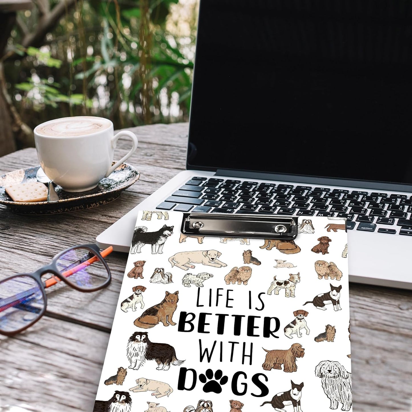 Dog Animal Clipboard Folio with Storage, Cute Dogs Decorative Clipboard Folder, Puppy Dog Clipboards for Women Kids, Life is Better with Dogs Gifts Office School Supplies, 12.4x9.2In
