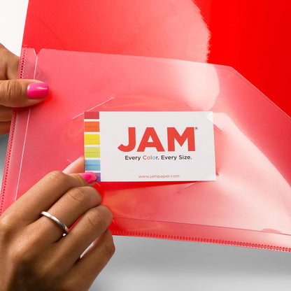 JAM PAPER Plastic 0.75 inch Binder - Clear 3 Ring Binder - Sold Individually