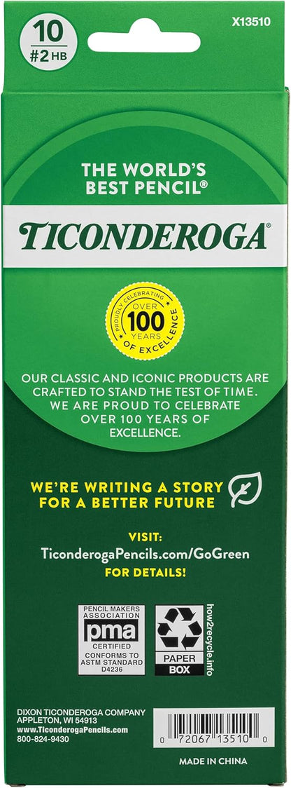 Ticonderoga Wooden Pencils, Pre-Sharpened, 2 HB Soft, Pastel Colors, 18 Count