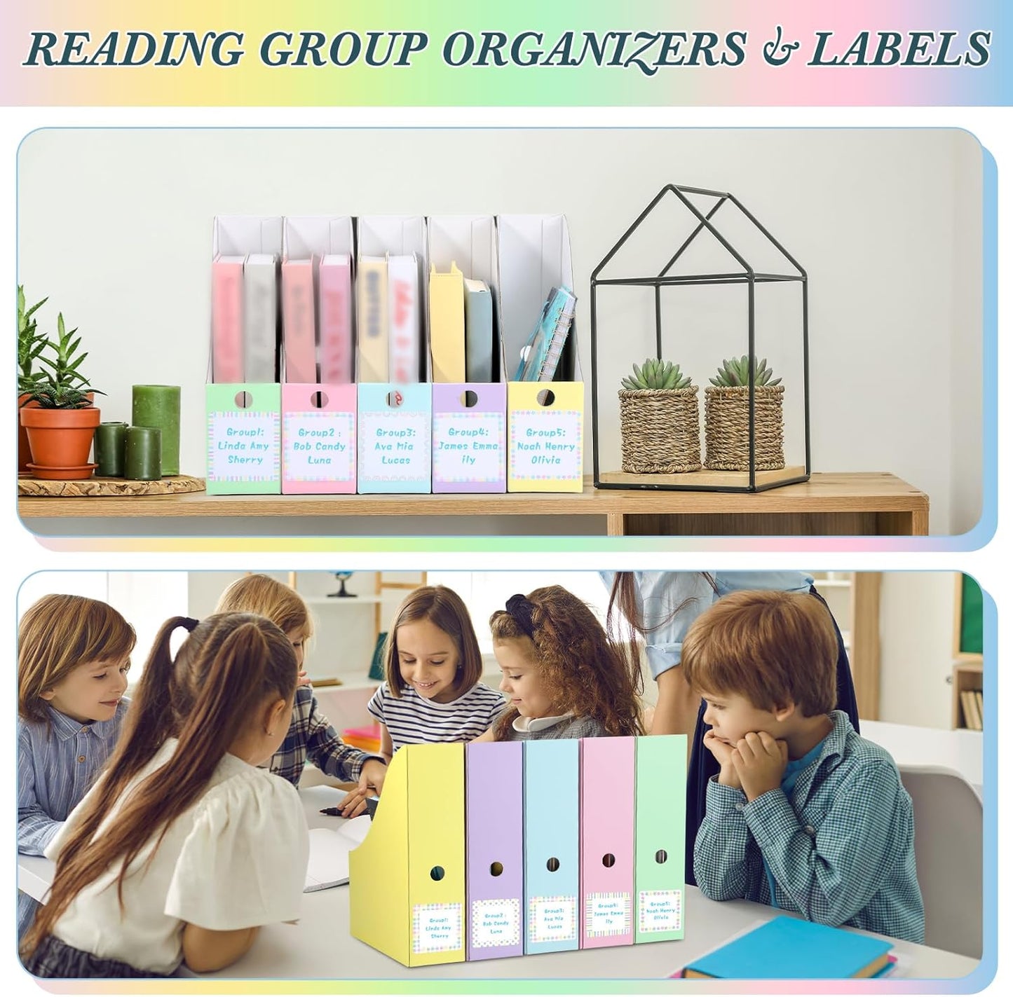 Pasimy 25 Pcs Pastel Cardboard Magazine File Holder Magazine Organizer Book Bin with Label Sticker Multicolor File Storage Box for Desk Shelves Document School Classroom Home Office Supplies
