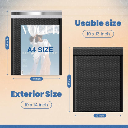 Fuxury Black Bubble Mailers 4x8" 200 Pack Waterproof Padded Envelopes Self Seal Bubble Envelopes Usable Size 4x7" Padded Mailers for Small Business Shipping Envelope Mailers