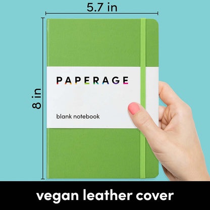 PAPERAGE Lined Journal Notebook, (Black), 160 Pages, Medium 5.6 in x 8 in - 100 GSM Thick Paper – Hardcover Journaling Notebook for Work, School & Note Taking
