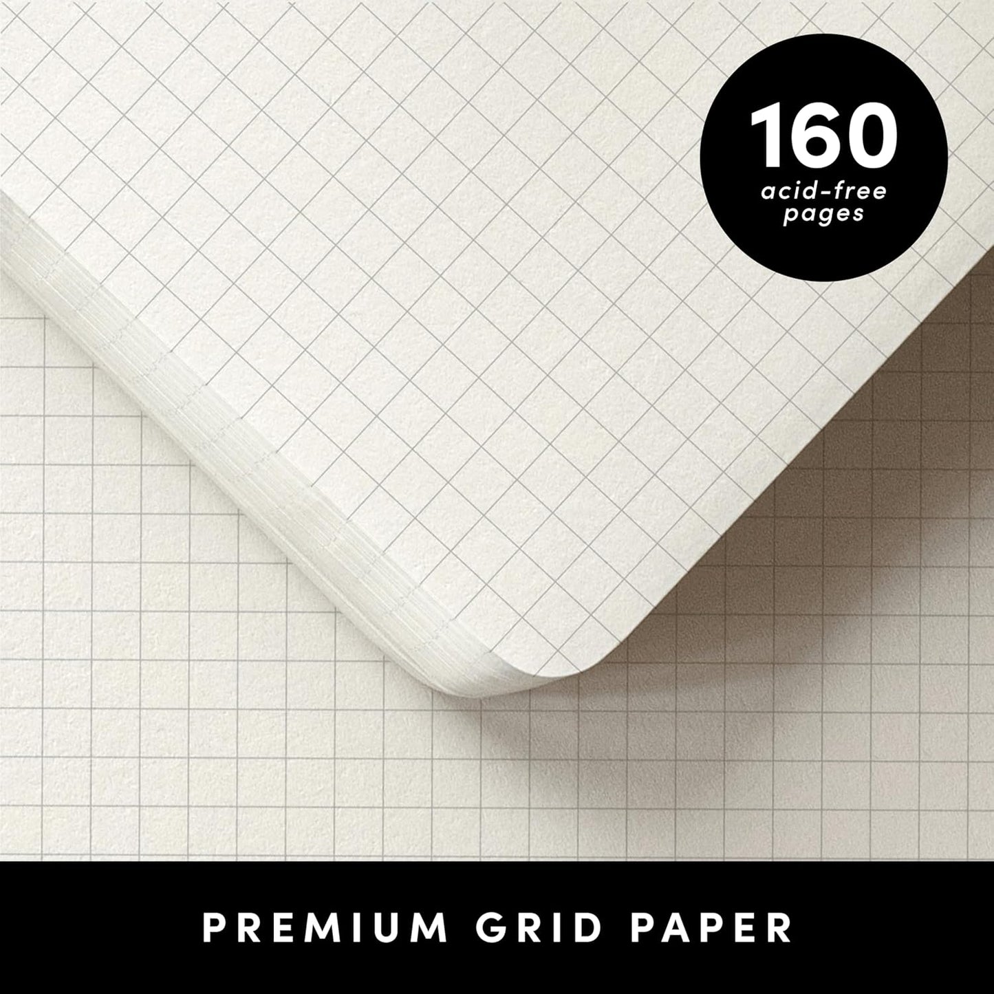 PAPERAGE Lined Journal Notebook, (Black), 160 Pages, Medium 5.6 in x 8 in - 100 GSM Thick Paper – Hardcover Journaling Notebook for Work, School & Note Taking