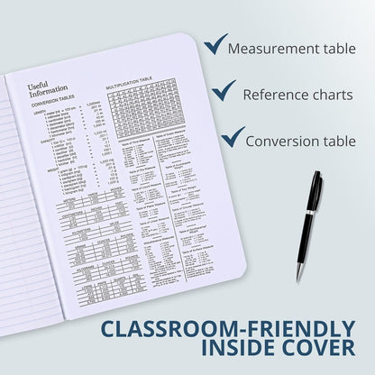 ROARING SPRING Hard Cover Composition Notebook, 4 Pack, Blue Marble Comp Book, 9.75″ x 7.5″, Unruled Blank Paper, 100 Sheets (200 Pages), Made in USA