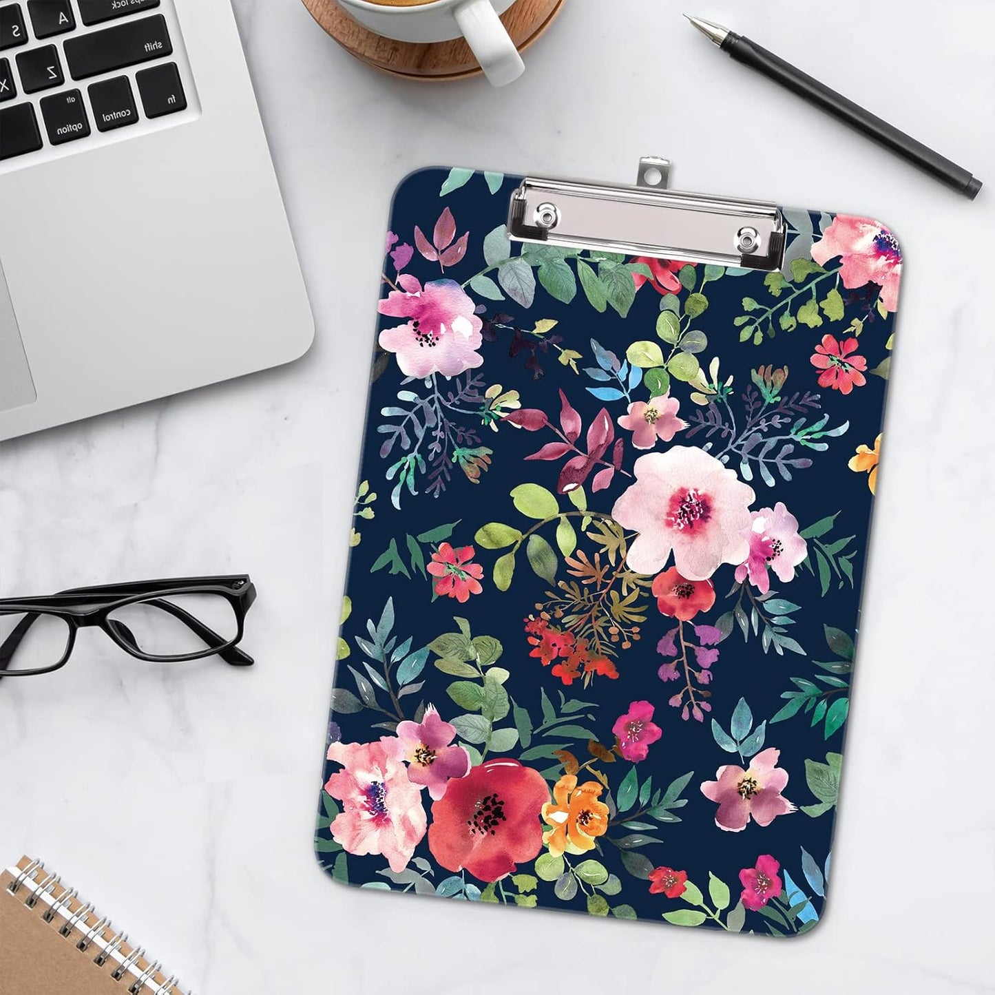 Hongri Plastic Cute Clipboard, Letter Size for Students, Teacher, Woman and Kids, Low Profile Clip, Decorative Pattern, Size 9 x 12.5 in, Dream Marble