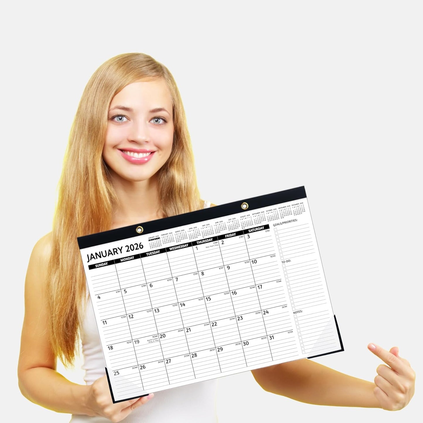 2026-2027 Desk Calendar – Run Now to MAR. 2027, 18 Monthly Desk Calendar 2026-2027 Large, 17'' x 12'', Best Desk/Wall Calendar 2026 with To-do Lists, Desk Pad, Ruled Blocks, Corner Protectors