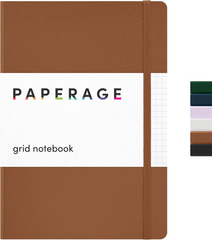 PAPERAGE Lined Journal Notebook, (Black), 160 Pages, Medium 5.6 in x 8 in - 100 GSM Thick Paper – Hardcover Journaling Notebook for Work, School & Note Taking