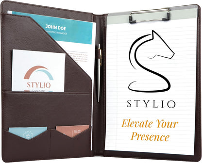 STYLIO Padfolio Folder with Removable Clipboard | Portfolio Organizer | Binder with Storage for Notebook, Notepad | Nursing Clipboard Folio, CNA Accessories for Work | Vegan Leather