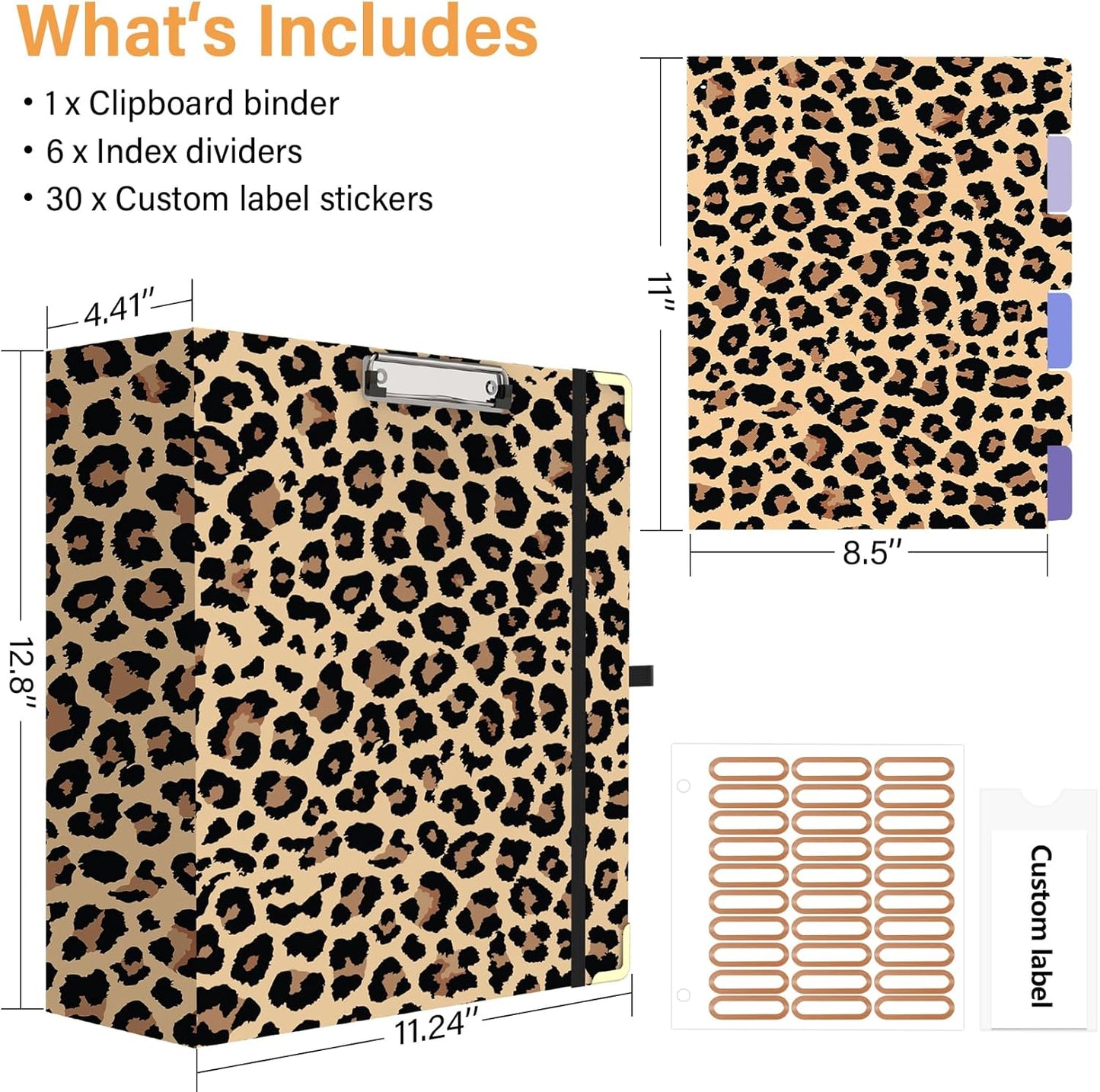 3 Ring Binder 3 Inch Ring, Three Ring Binders for Letter Size 11" x 8.5" with 6-Tab Dividers, 2 Pockets, Binder with Clip for School and Office Supplies-Wild Flowers