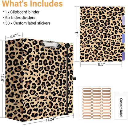3 Ring Binder 3 Inch Ring, Three Ring Binders for Letter Size 11" x 8.5" with 6-Tab Dividers, 2 Pockets, Binder with Clip for School and Office Supplies-Wild Flowers