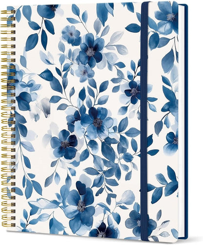 Taja Large Spiral Lined Journal for Women, 8.5" x 11" Notebooks for Work Collge Ruled, A4 Aesthetic Cute Journaling Notebooks for Writing, Plastic Cover, Celestial