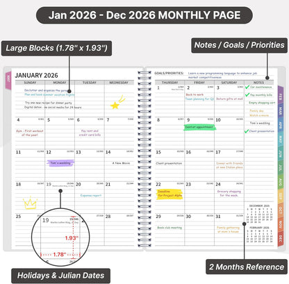 2026 Appointment Book, 30 Minutes-Hourly, Weekly ＆ Monthly Calendar Planner 2026, Jan 2026 - Dec 2026, 8.5'' x 11'', 2026 Daily Planner with Tabs ＆Pocket, Flexible Cover, Great for Office, Home, School