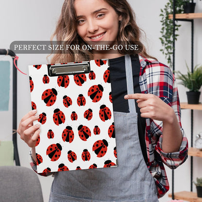 Trendy Black Leopard Print Clipboard Folio with Storage for Office Classroom, Preppy Dark Cheetah Print Padfolio with Metal Clip for Nurses Teachers Students Women Men, 12.4x9.25 in