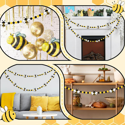 8.2 Ft Pencil Wooden Garland Graduation Yellow Pencil Banners with Cute Beads Hanging Ornaments for Kindergarten Classroom Office Home First Day of School Party Decor